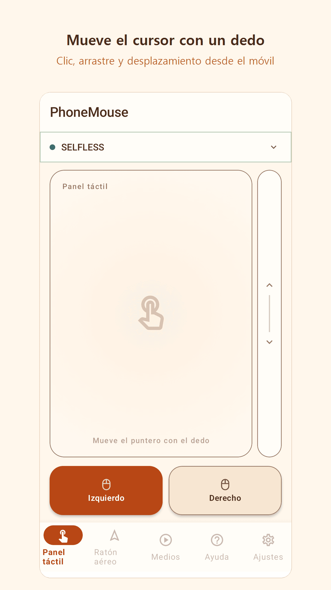Panel táctil — PhoneMouse