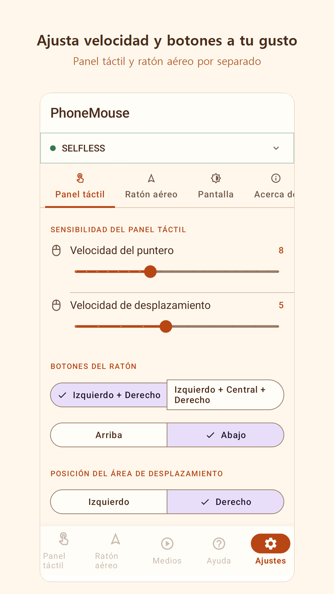 Personalización — PhoneMouse