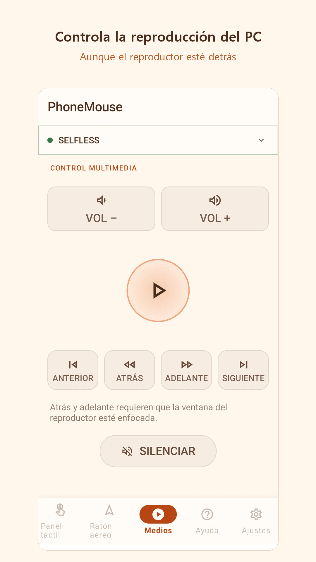 Control multimedia — PhoneMouse