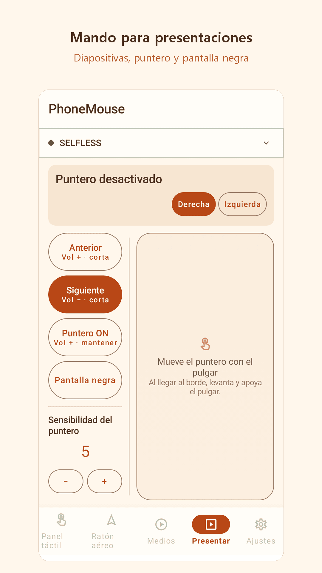 Mando para presentaciones